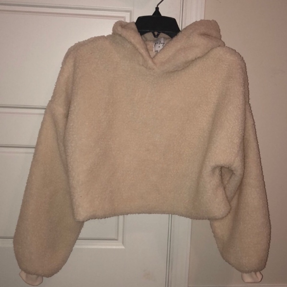 Princess Polly Cropped Teddy Hoodie